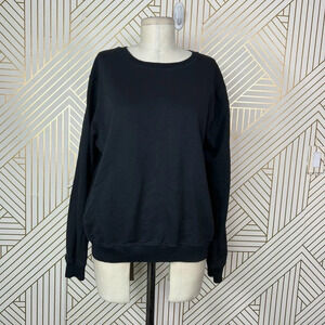 SALUA Loungewear Cotton Sweatshirt‎ Black Size Large